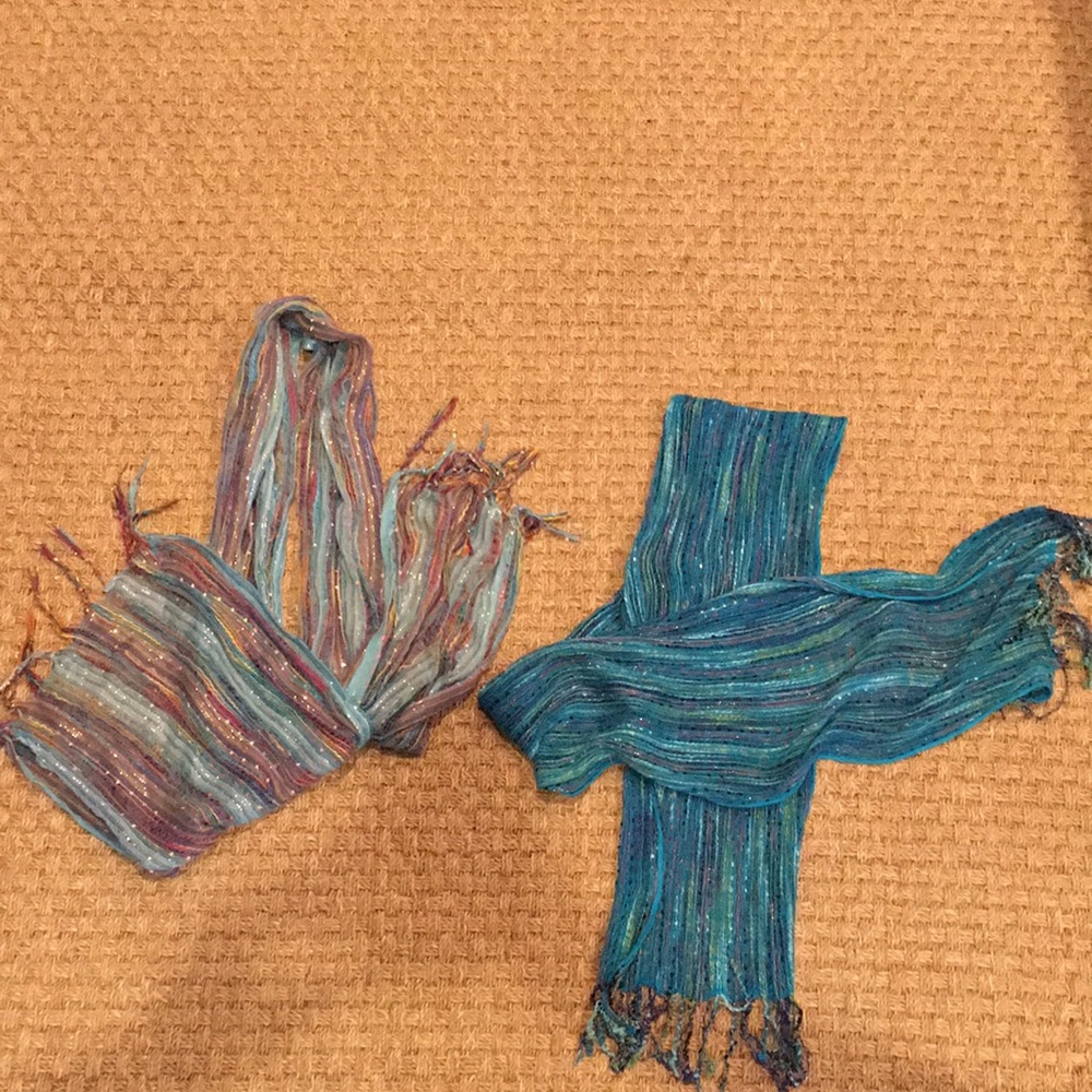 Two multicolored scarfs